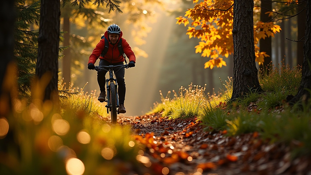 Cyklista na horské trase v Šumavě